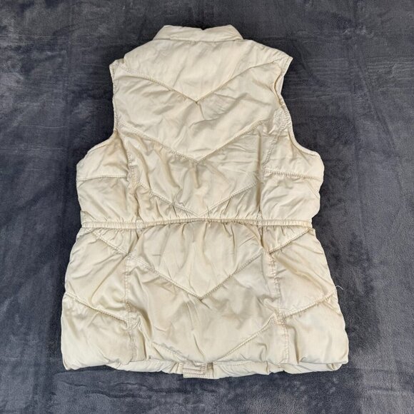 Old Navy Puffer Jacket Vest XL Cream Full Zip Athleisur Gorpcore Y2K Grunge - Picture 7 of 8